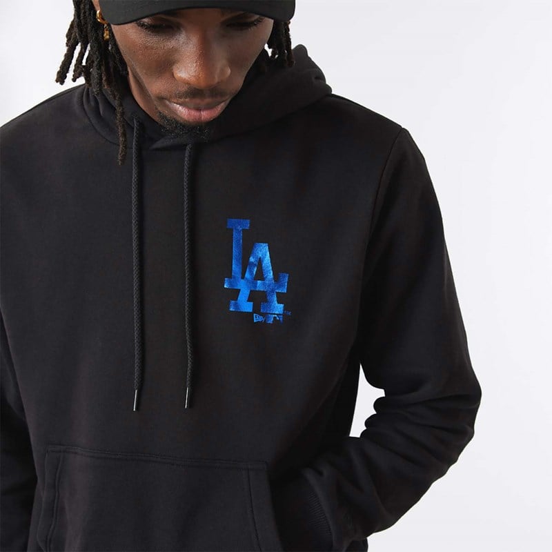 Black New Era La Dodgers MLB Foil Hoodie | TMEW15984