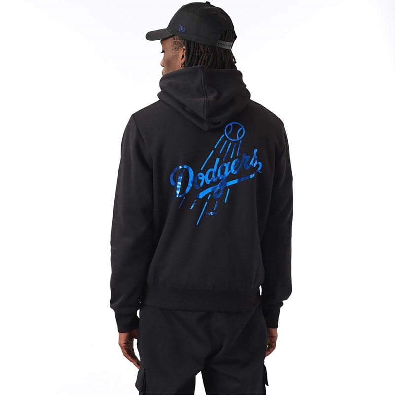 Black New Era La Dodgers MLB Foil Hoodie | TMEW15984