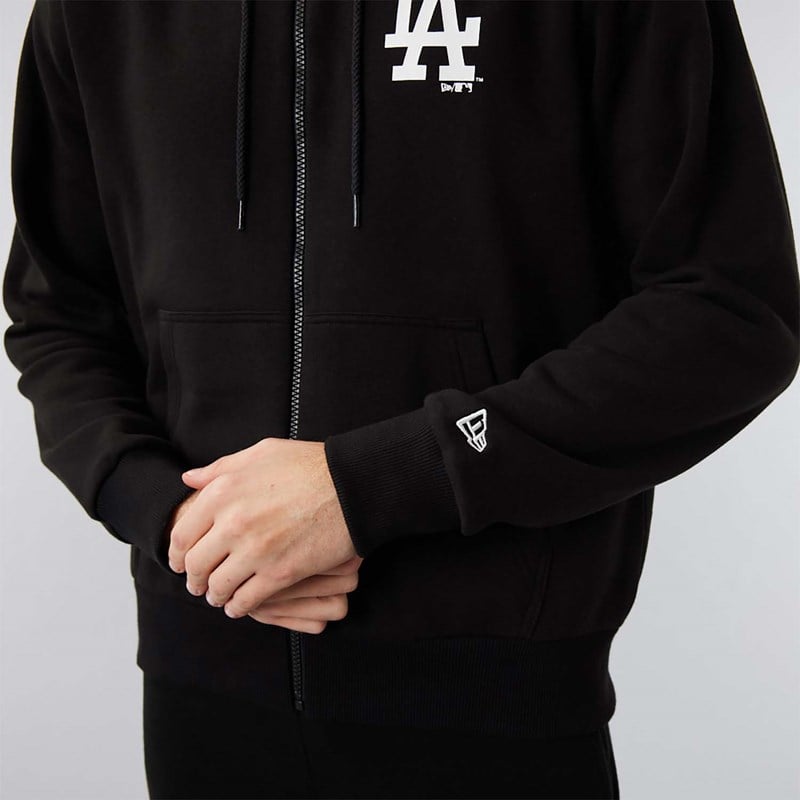 Black New Era La Dodgers MLB League Essential Zip Hoodie | OGBL78461