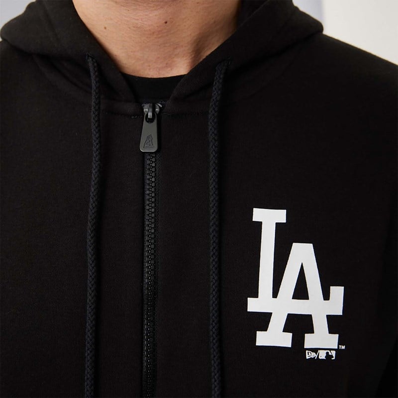 Black New Era La Dodgers MLB League Essential Zip Hoodie | OGBL78461