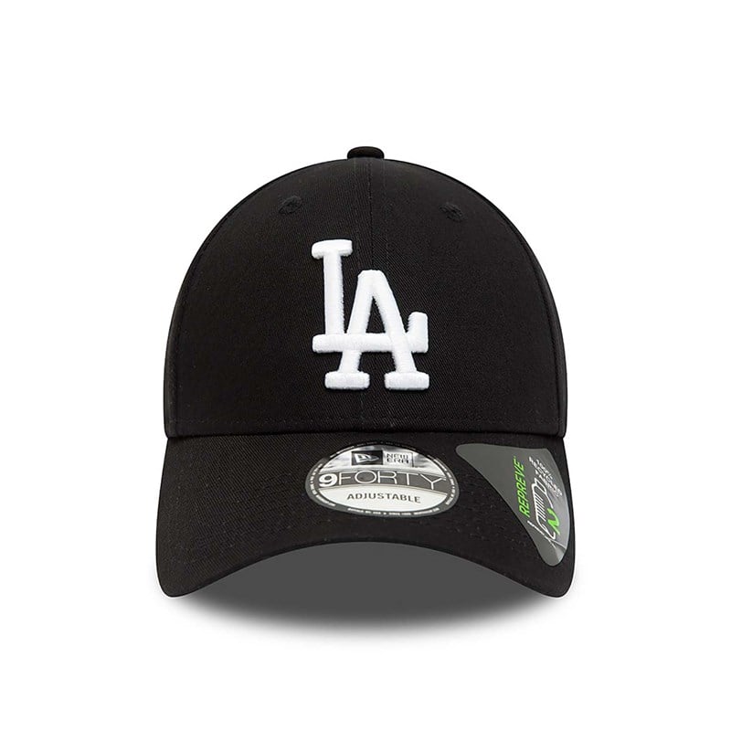 Black New Era La Dodgers Repreve League Essential Adjustable Cap 9forty | ZBKE42310