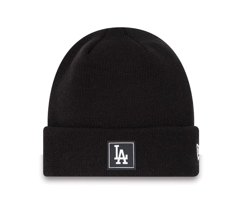 Black New Era La Dodgers Team Cuff Beanie Hat Knit | ZROG05823