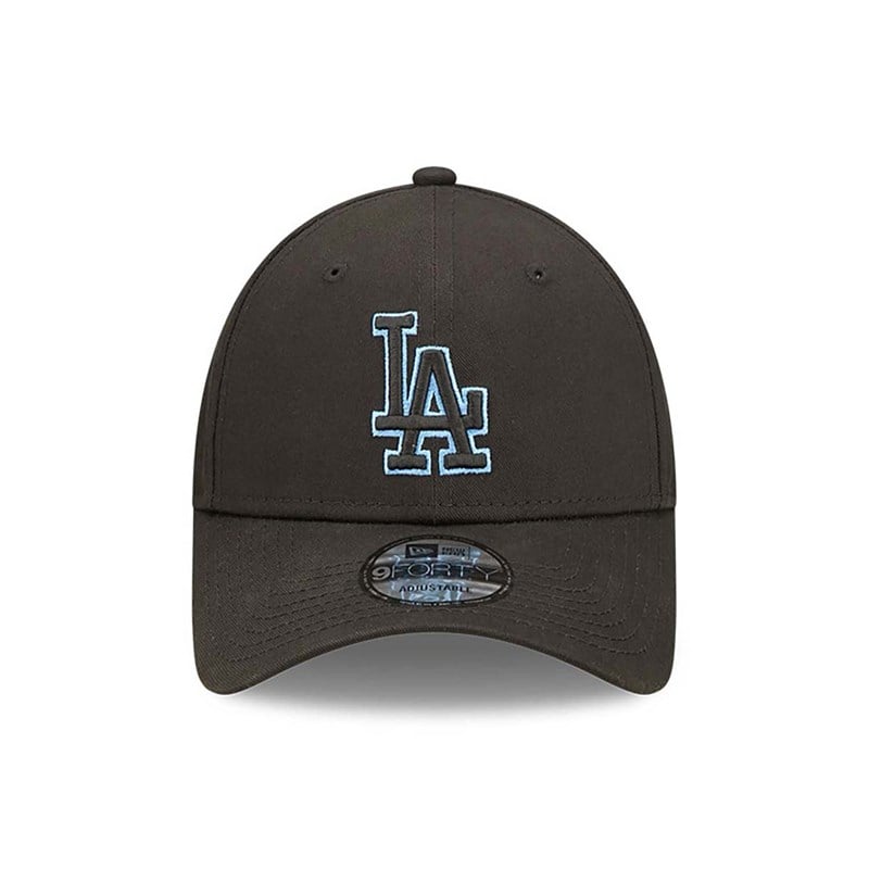 Black New Era La Dodgers Team Outline Adjustable Cap 9forty | WZHJ10254