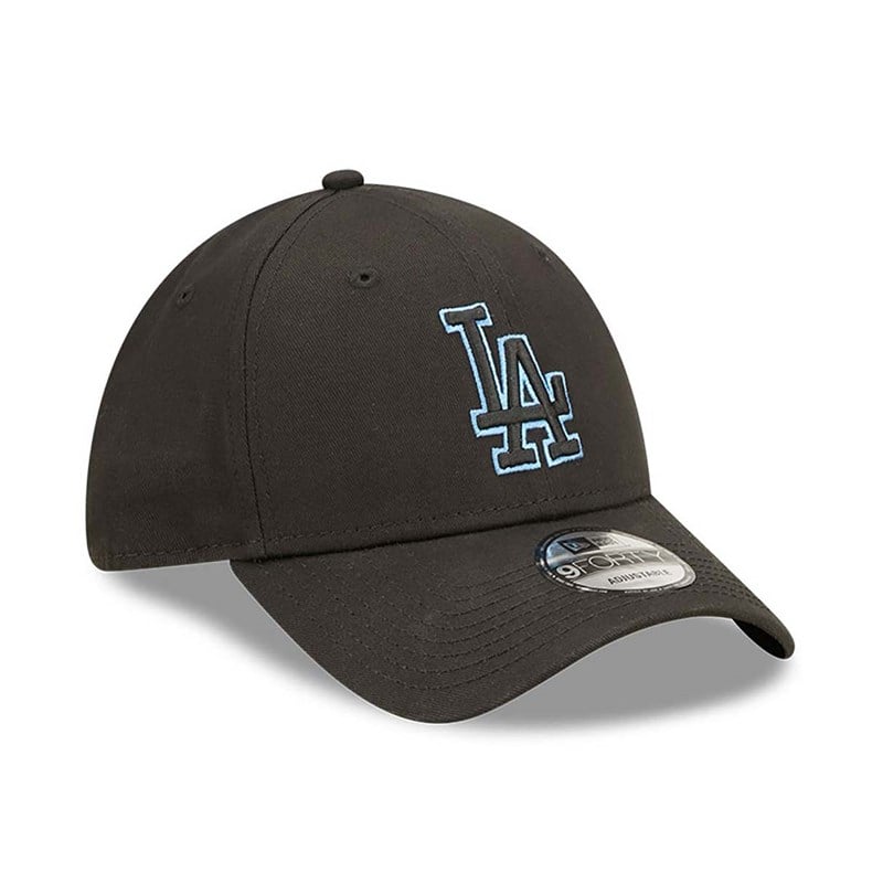 Black New Era La Dodgers Team Outline Adjustable Cap 9forty | WZHJ10254