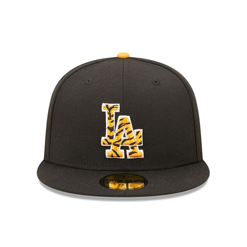 Black New Era La Dodgers Tiger Fill Fitted Cap 59fifty | FDHZ90784