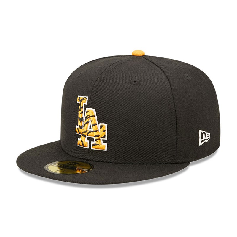 Black New Era La Dodgers Tiger Fill Fitted Cap 59fifty | FDHZ90784