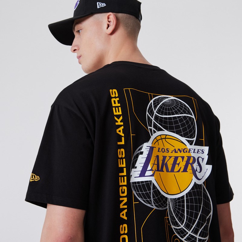 Black New Era La Lakers Basketball Graphic T-Shirt | FMBR71805