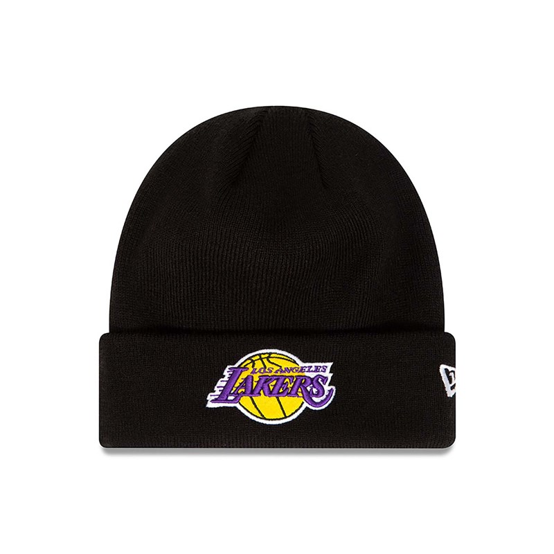 Black New Era La Lakers Essential Cuff Beanie Hat Knit | KAZL51309