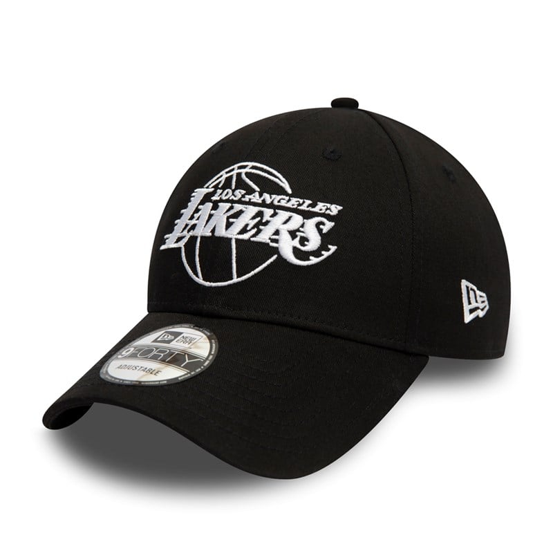 Black New Era La Lakers Essential Outline Cap 9forty | MHDF90342