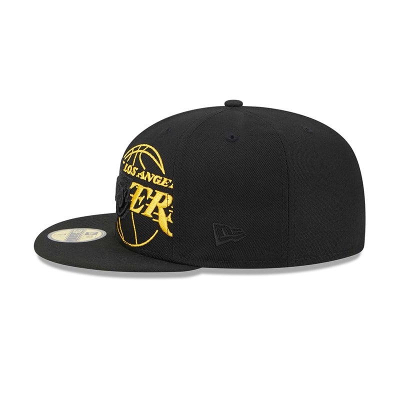 Black New Era La Lakers NBA Elements Fitted Cap 59fifty | ISWJ31579