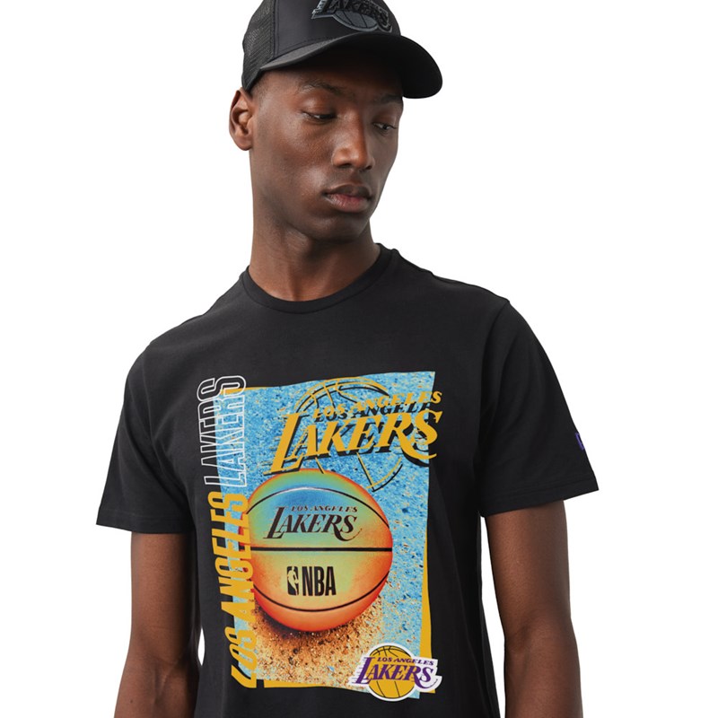 Black New Era La Lakers NBA Hoop Graphic T-Shirt | WKNC97128