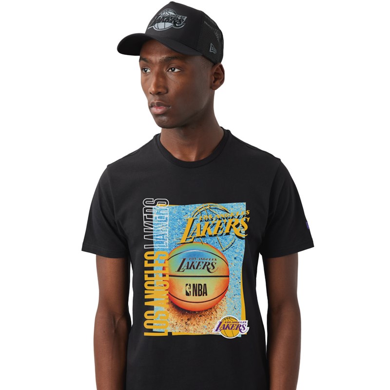 Black New Era La Lakers NBA Hoop Graphic T-Shirt | WKNC97128