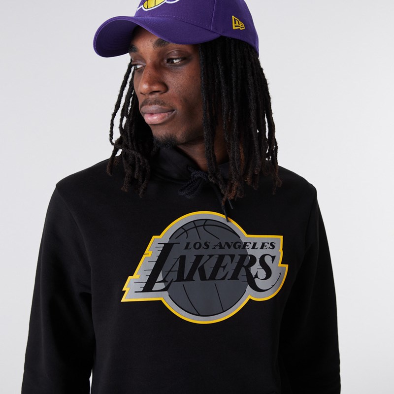 Black New Era La Lakers NBA Outline Logo Hoodie | CTGF57302