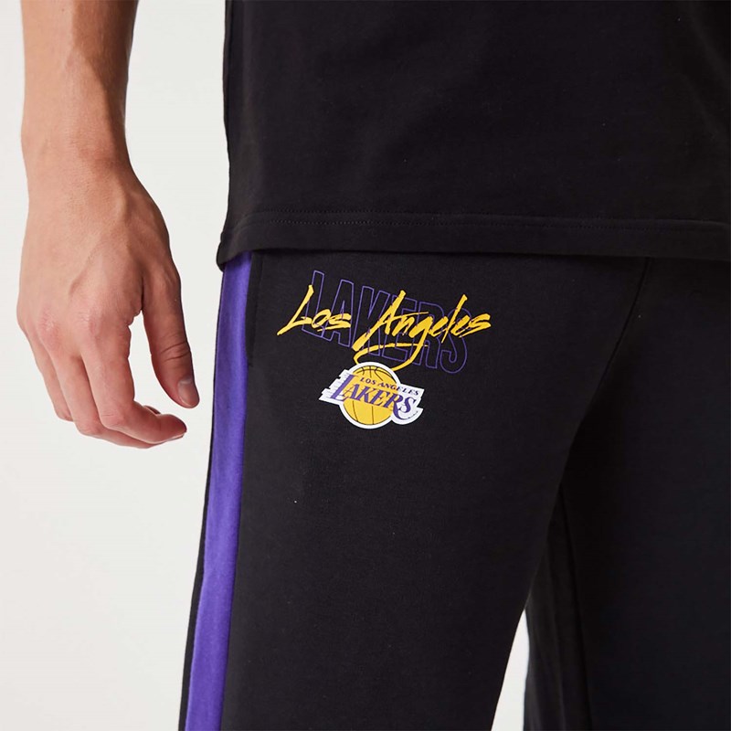 Black New Era La Lakers NBA Script Joggers | PSXA39608