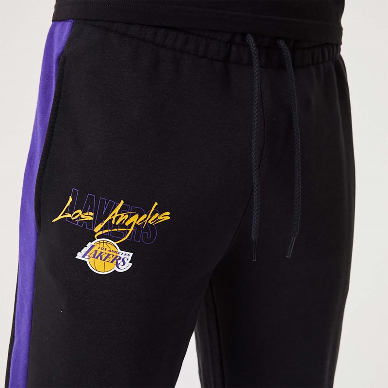 Black New Era La Lakers NBA Script Joggers | PSXA39608