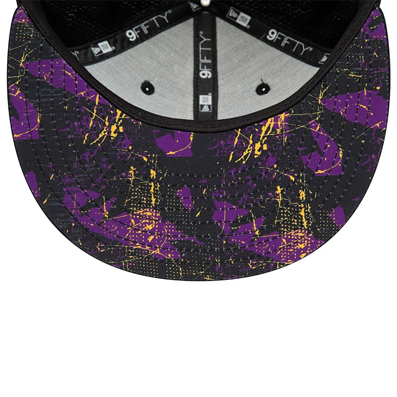 Black New Era La Lakers Print Infill Cap 9fifty | NGVK90614