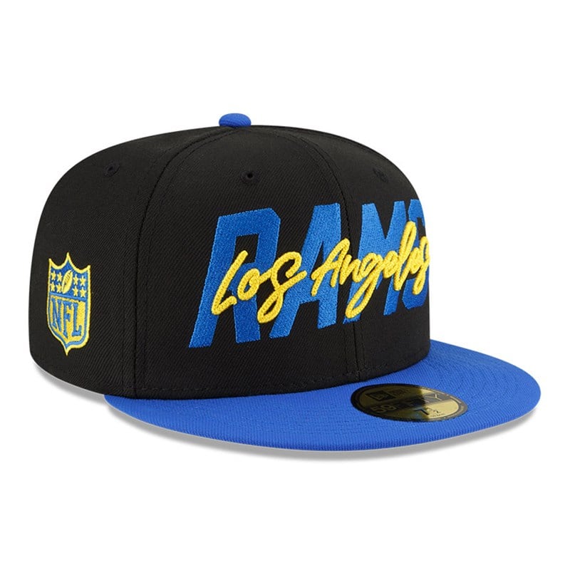 Black New Era La Rams NFL Draft Fitted Cap 59fifty | GBLS03127