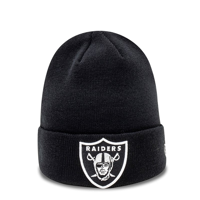 Black New Era Las Vegas Raiders Essential Cuff Beanie Hat Knit | PZHL08423