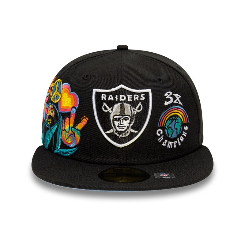 Black New Era Las Vegas Raiders Groovy Fitted Cap 59fifty | VYEH52849