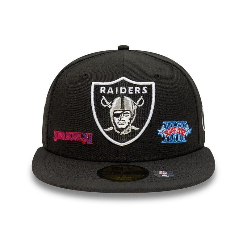 Black New Era Las Vegas Raiders Historic Champs Fitted Cap 59fifty | YOVH70532