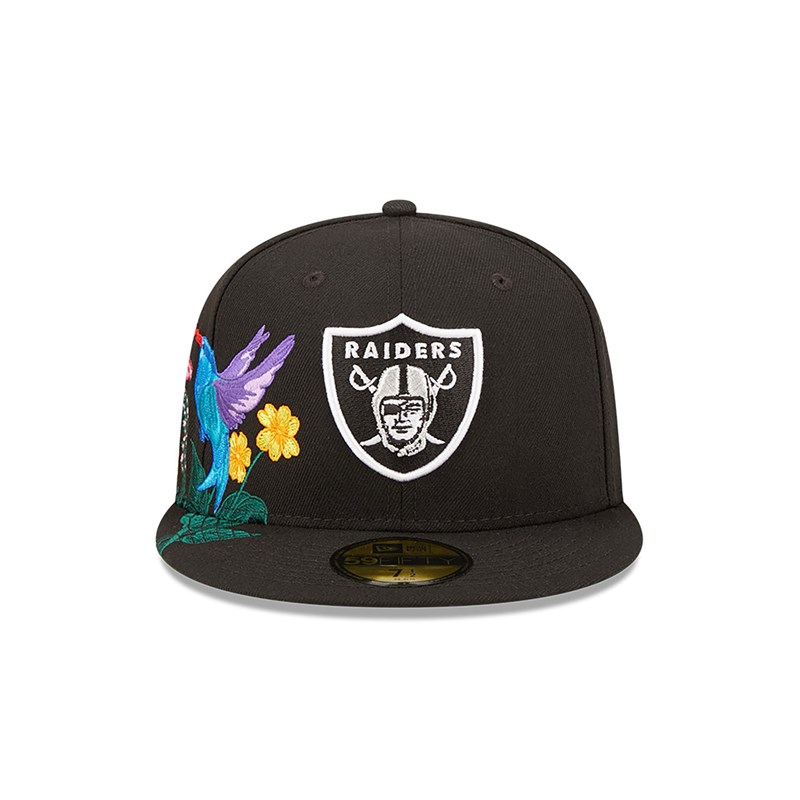 Black New Era Las Vegas Raiders NFL Blooming Fitted Cap 59fifty | USIV35146