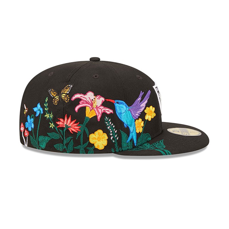 Black New Era Las Vegas Raiders NFL Blooming Fitted Cap 59fifty | USIV35146