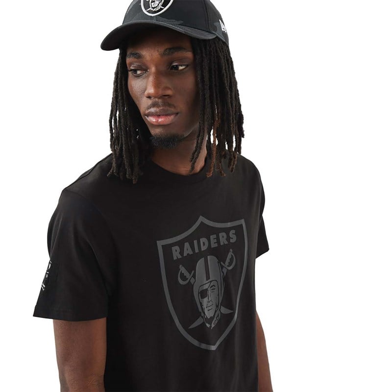 Black New Era Las Vegas Raiders NFL Foil T-Shirt | FHNJ85093