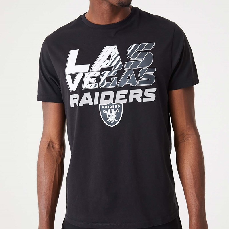 Black New Era Las Vegas Raiders NFL Gradient Wordmark T-Shirt | DNOM35217