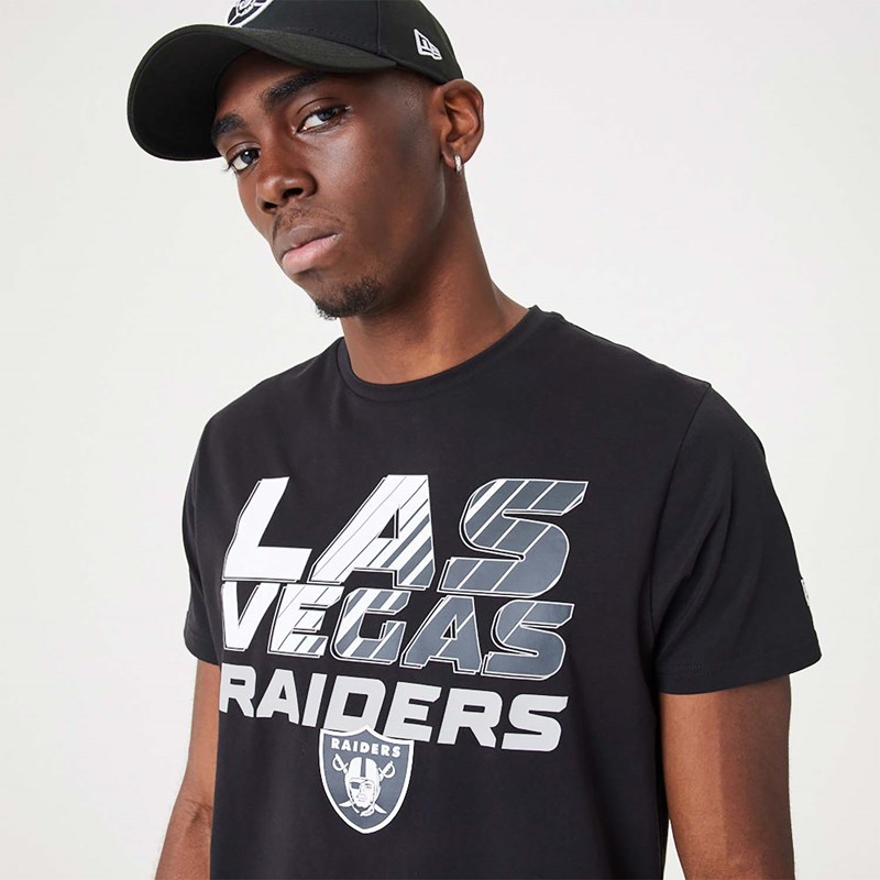 Black New Era Las Vegas Raiders NFL Gradient Wordmark T-Shirt | DNOM35217