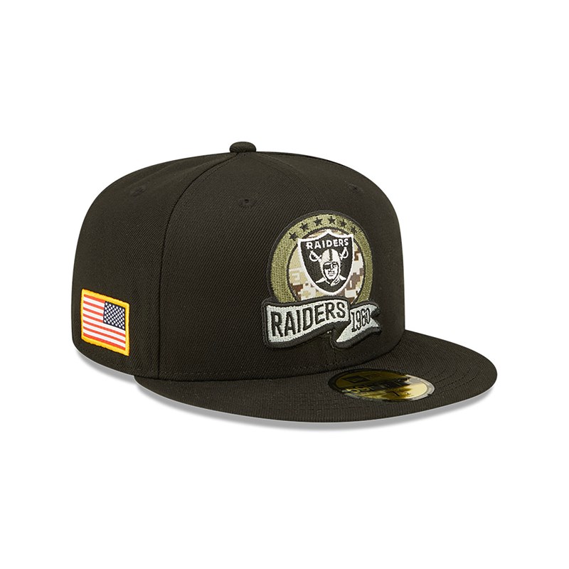 Black New Era Las Vegas Raiders NFL Salute To Service Fitted Cap 59fifty | DBWF65283