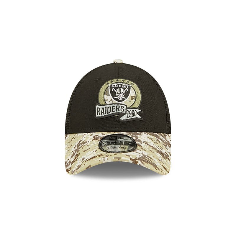 Black New Era Las Vegas Raiders NFL Salute To Service Cap Trucker | JHNA71084