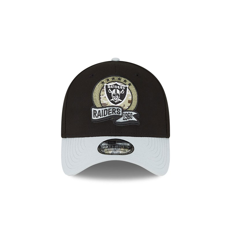 Black New Era Las Vegas Raiders NFL Salute To Service Stretch Fit Cap 39thirty | PCXZ96158