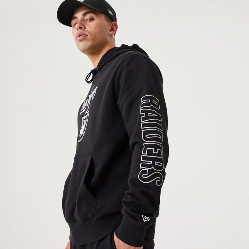 Black New Era Las Vegas Raiders NFL Script Pullover Hoodie | MJPS71234