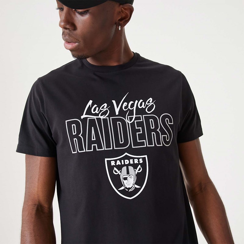 Black New Era Las Vegas Raiders NFL Script T-Shirt | SZRO70358