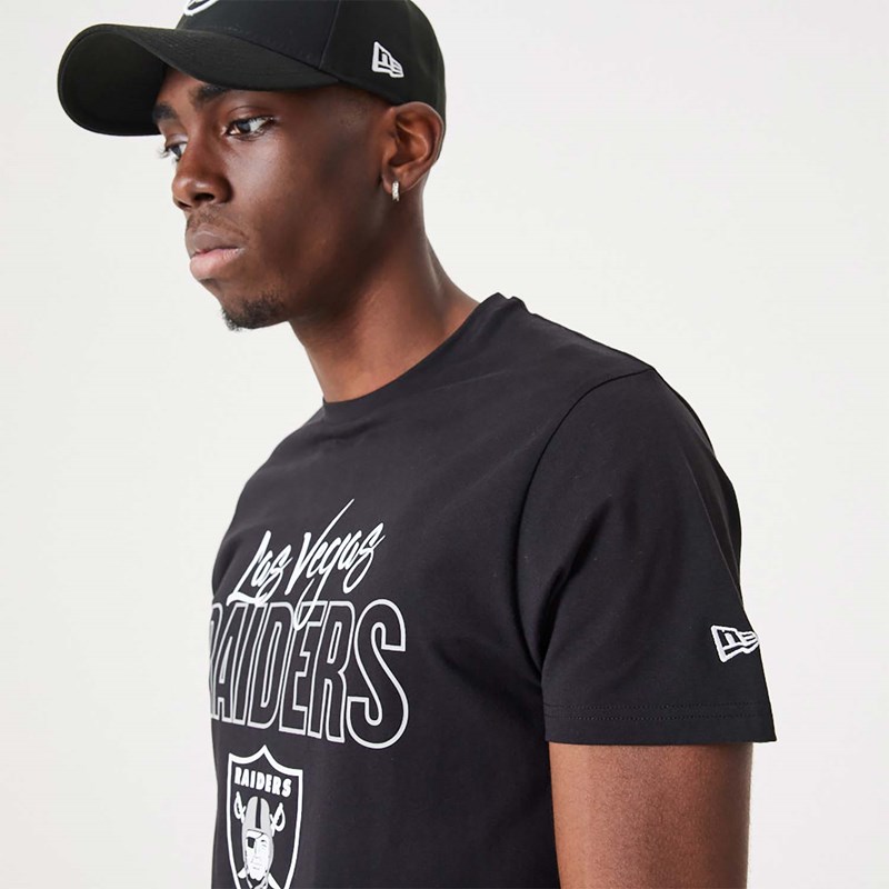 Black New Era Las Vegas Raiders NFL Script T-Shirt | SZRO70358