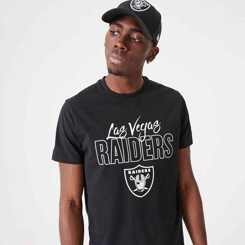 Black New Era Las Vegas Raiders NFL Script T-Shirt | SZRO70358