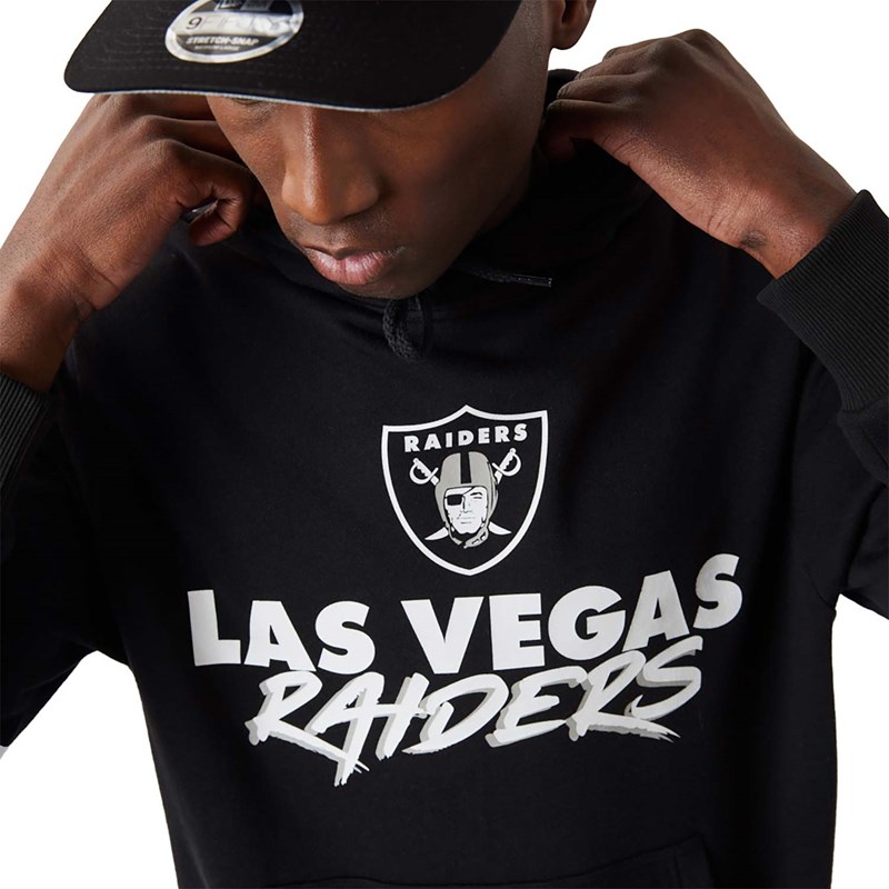 Black New Era Las Vegas Raiders NFL Script Hoodie | TZLH19764