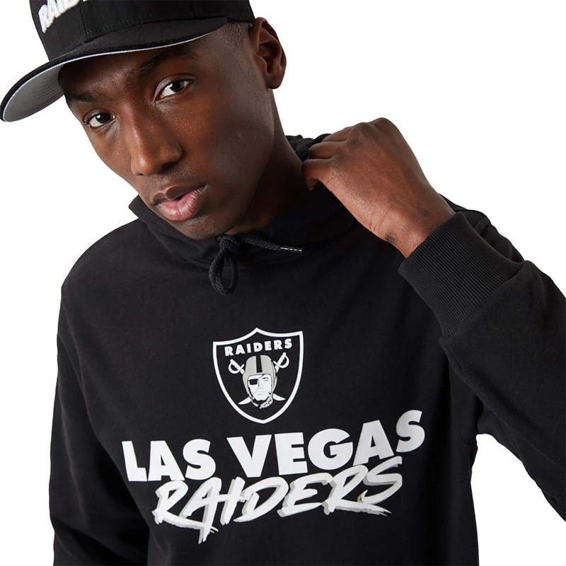 Black New Era Las Vegas Raiders NFL Script Hoodie | TZLH19764