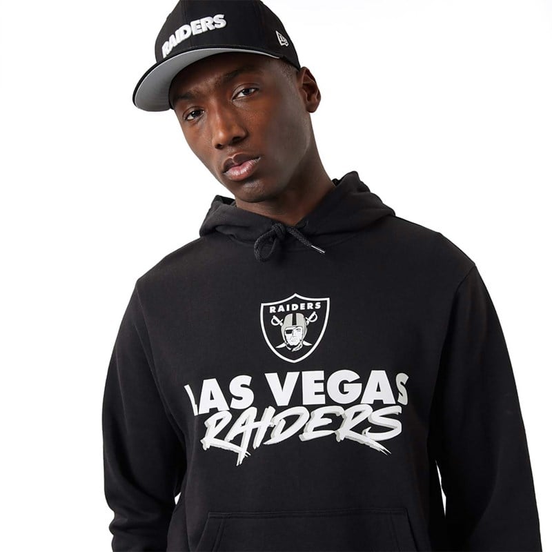 Black New Era Las Vegas Raiders NFL Script Hoodie | TZLH19764