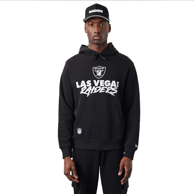 Black New Era Las Vegas Raiders NFL Script Hoodie | TZLH19764