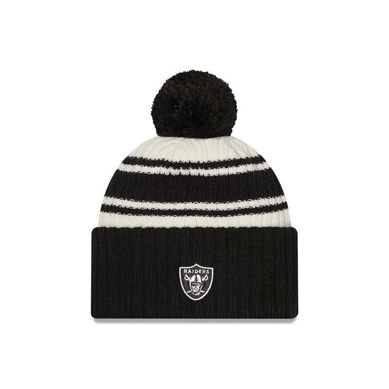 Black New Era Las Vegas Raiders NFL Sideline Beanie Hat Knit | AYXN70498