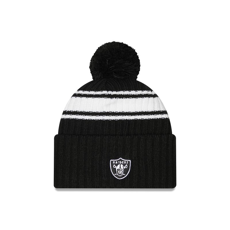 Black New Era Las Vegas Raiders NFL Sideline Beanie Hat Knit | BPXF10452