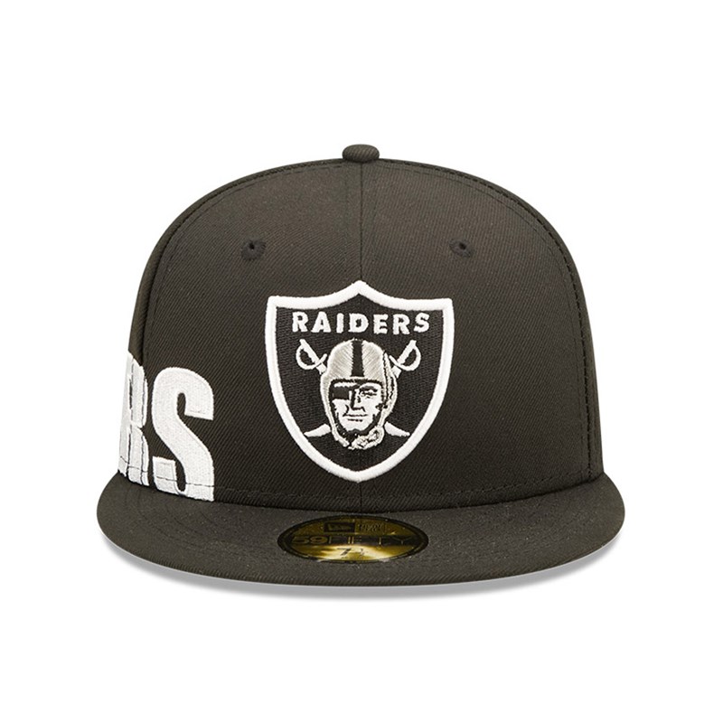 Black New Era Las Vegas Raiders NFL Side Split Fitted Cap 59fifty | MZPY68421