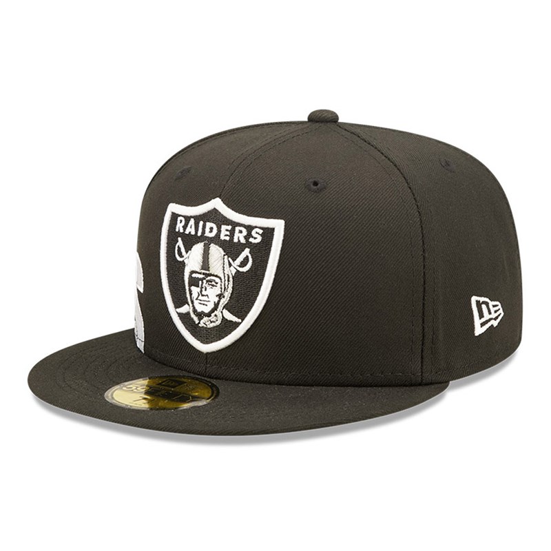 Black New Era Las Vegas Raiders NFL Side Split Fitted Cap 59fifty | MZPY68421