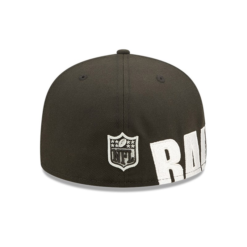 Black New Era Las Vegas Raiders NFL Side Split Fitted Cap 59fifty | MZPY68421