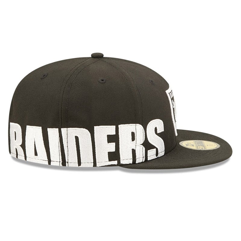 Black New Era Las Vegas Raiders NFL Side Split Fitted Cap 59fifty | MZPY68421