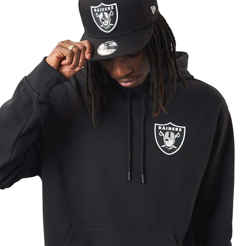 Black New Era Las Vegas Raiders NFL Team Logo Hoodie | XNVF36817