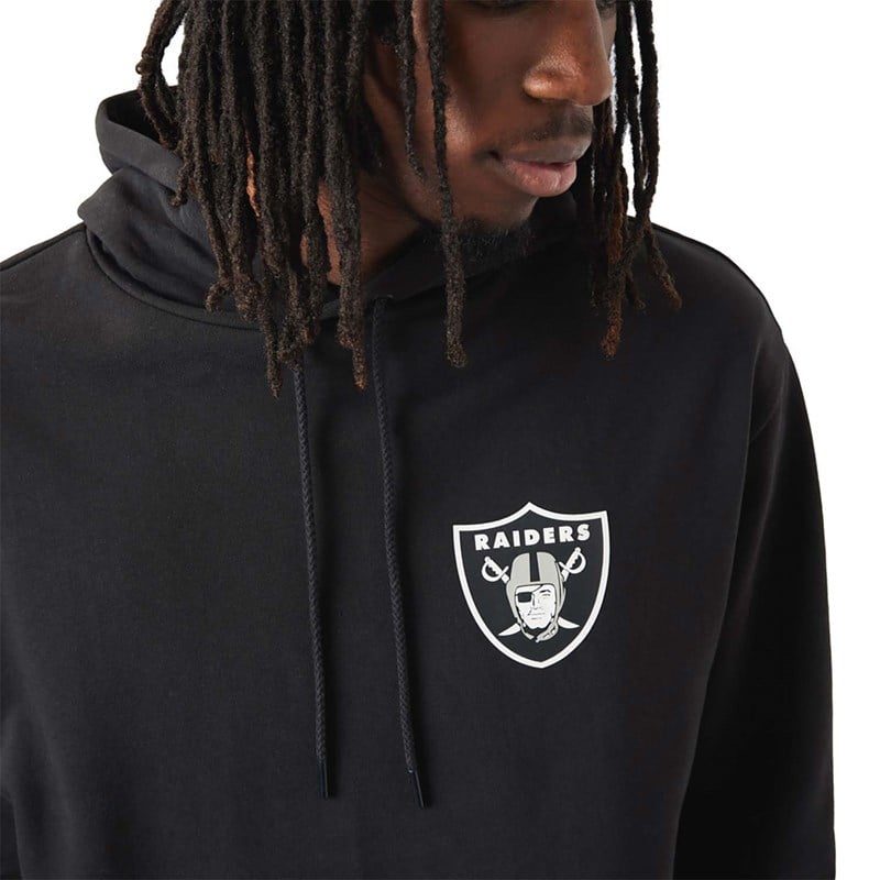 Black New Era Las Vegas Raiders NFL Team Logo Hoodie | XNVF36817