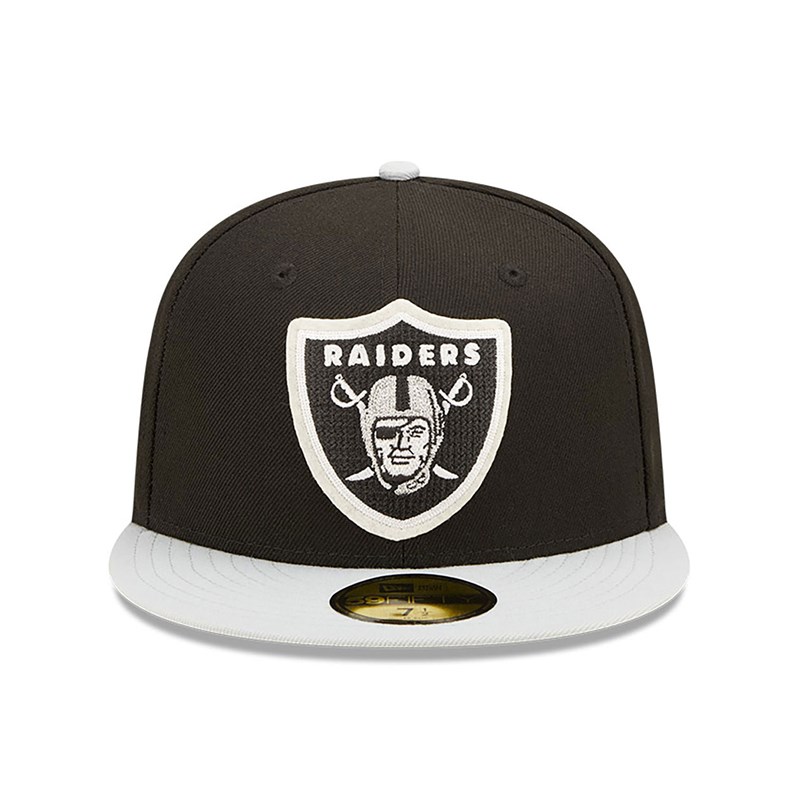 Black New Era Las Vegas Raiders Ne Letterman Fitted Cap 59fifty | RLMA43705