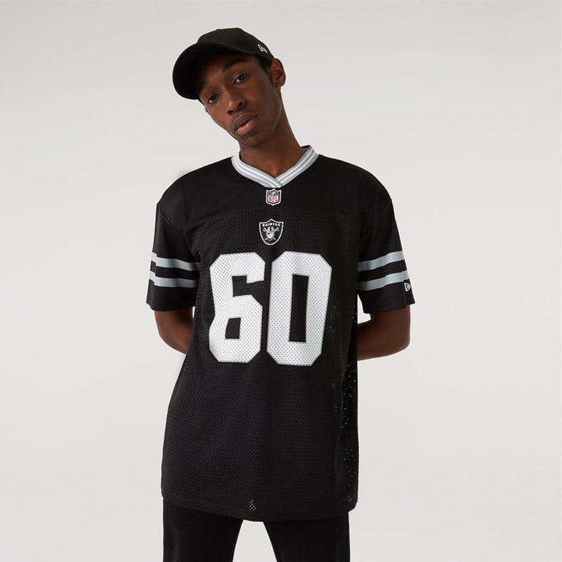 Black New Era Las Vegas Raiders Oversized Jersey T-Shirt | NPYU10374